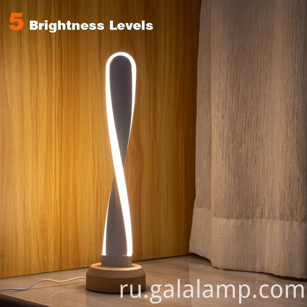 Интеллектуальная сплошная древесина, светодиодный ночной свет с уникальными функциями, USB -настольная лампа